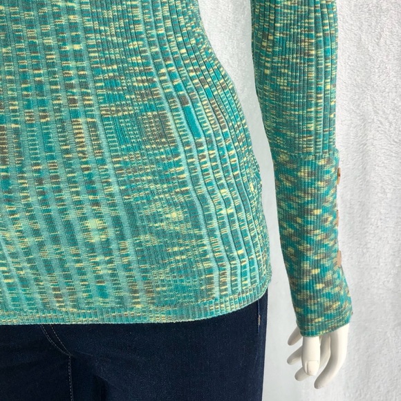 ANTHROPOLOGIE RIBBED TURTLENECK BUTTON SLEEVE S - Picture 3 of 16